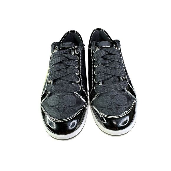 NEW Coach Brodi Black Signature Logo C Tie Up Sneakers Size 8B - Picture 4 of 13
